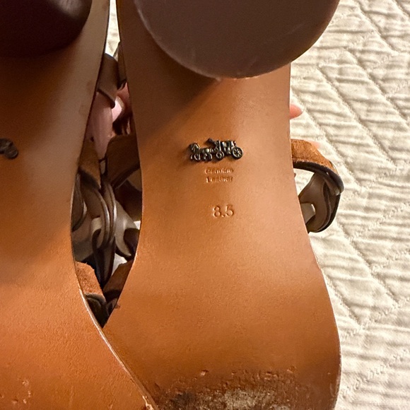 Coach Tan and White Strappy Sandals - Picture 10 of 12
